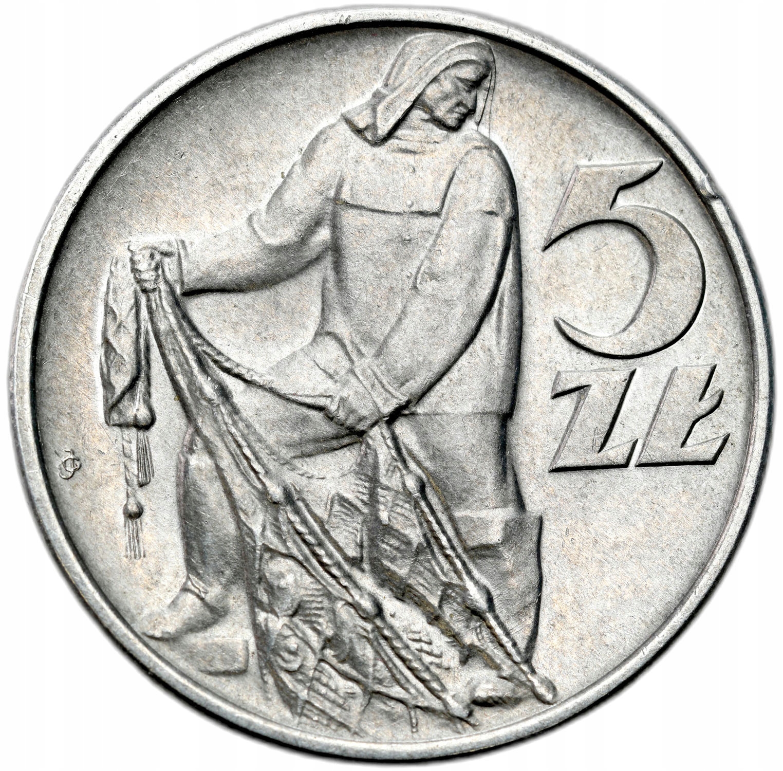 PRL. 5 złotych 1971 Rybak – RZADSZY