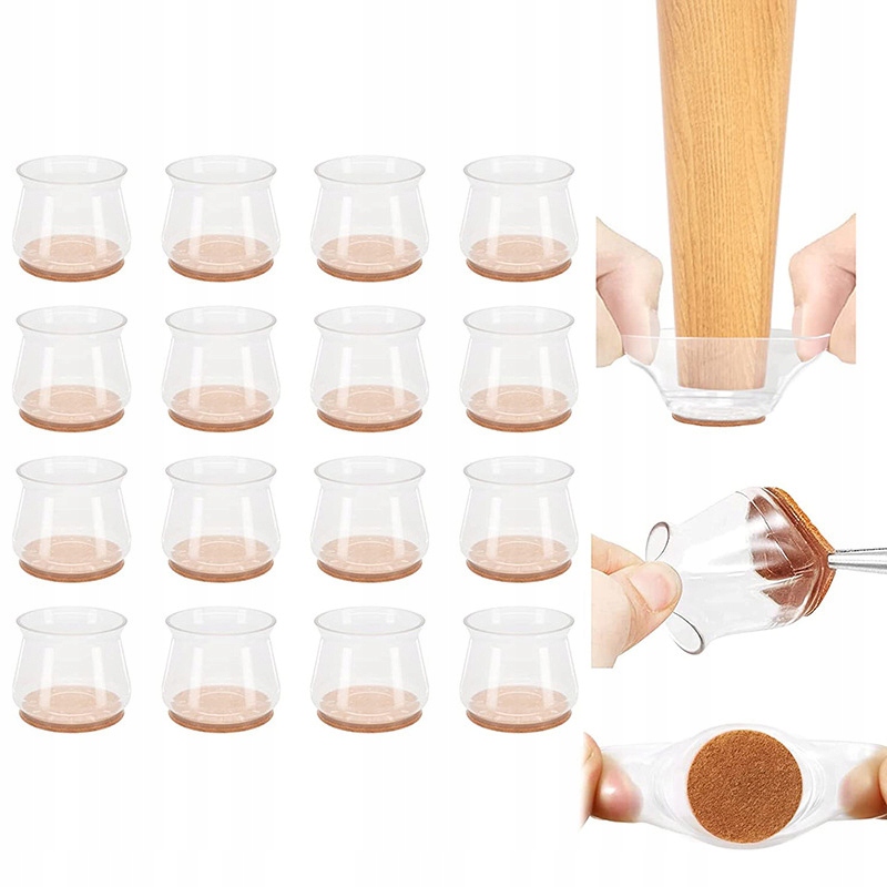 

16szt Nakładki Z Filcem Na Nogi Krzesła 18-25mm