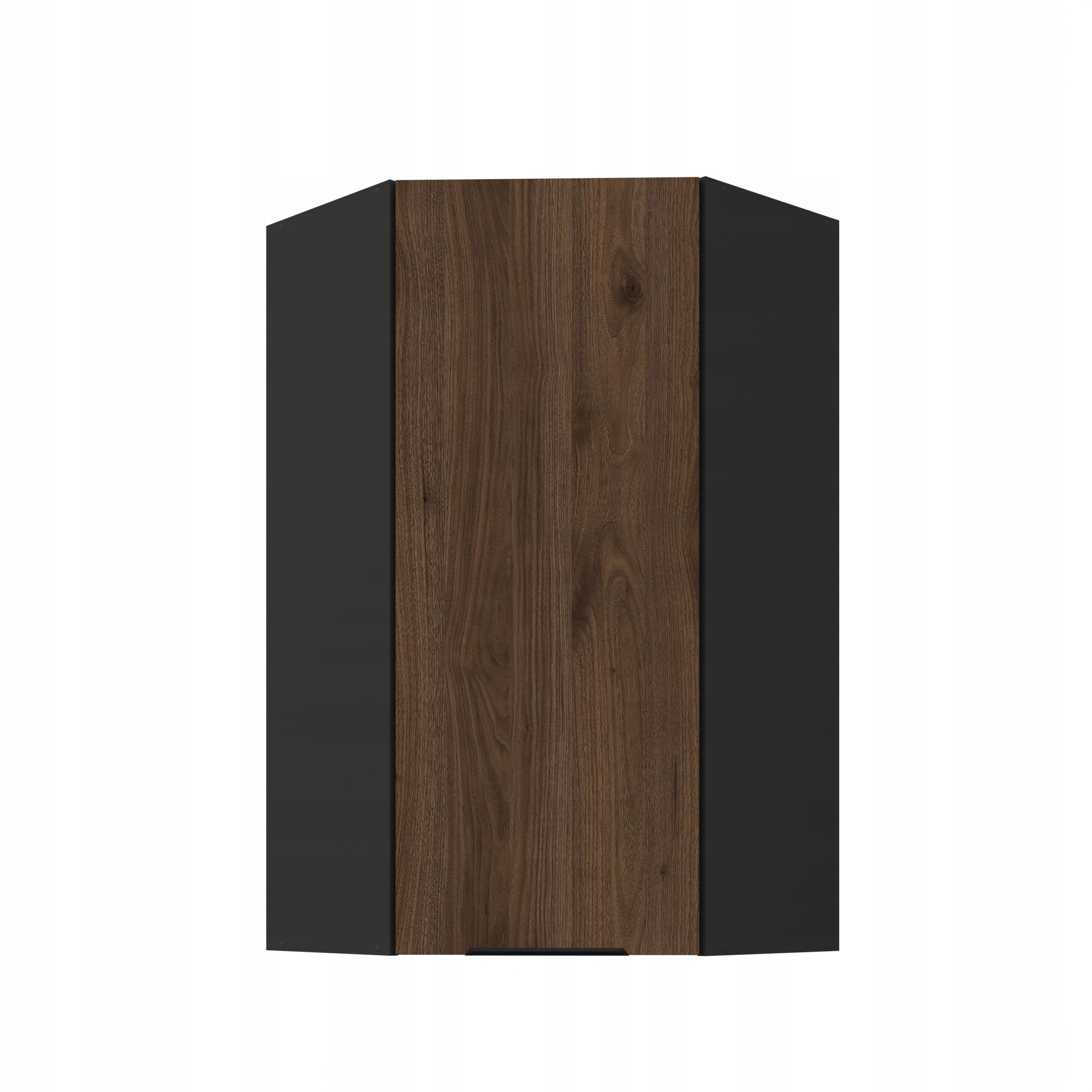 Kuchyňská skříňka závěsná rohová 60 x 60 cm, 1 přední, horní část Ořech Okapi