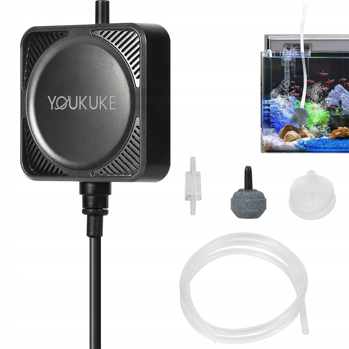 Levně Provzdušňovač do akvária – tichá výkonná pumpa pro akvárium 270 l/h