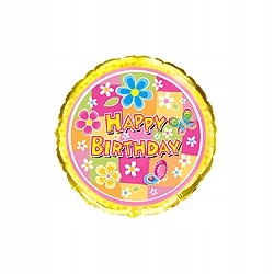 BALON FOLIOWY dla dziecka urodziny na hel żółty