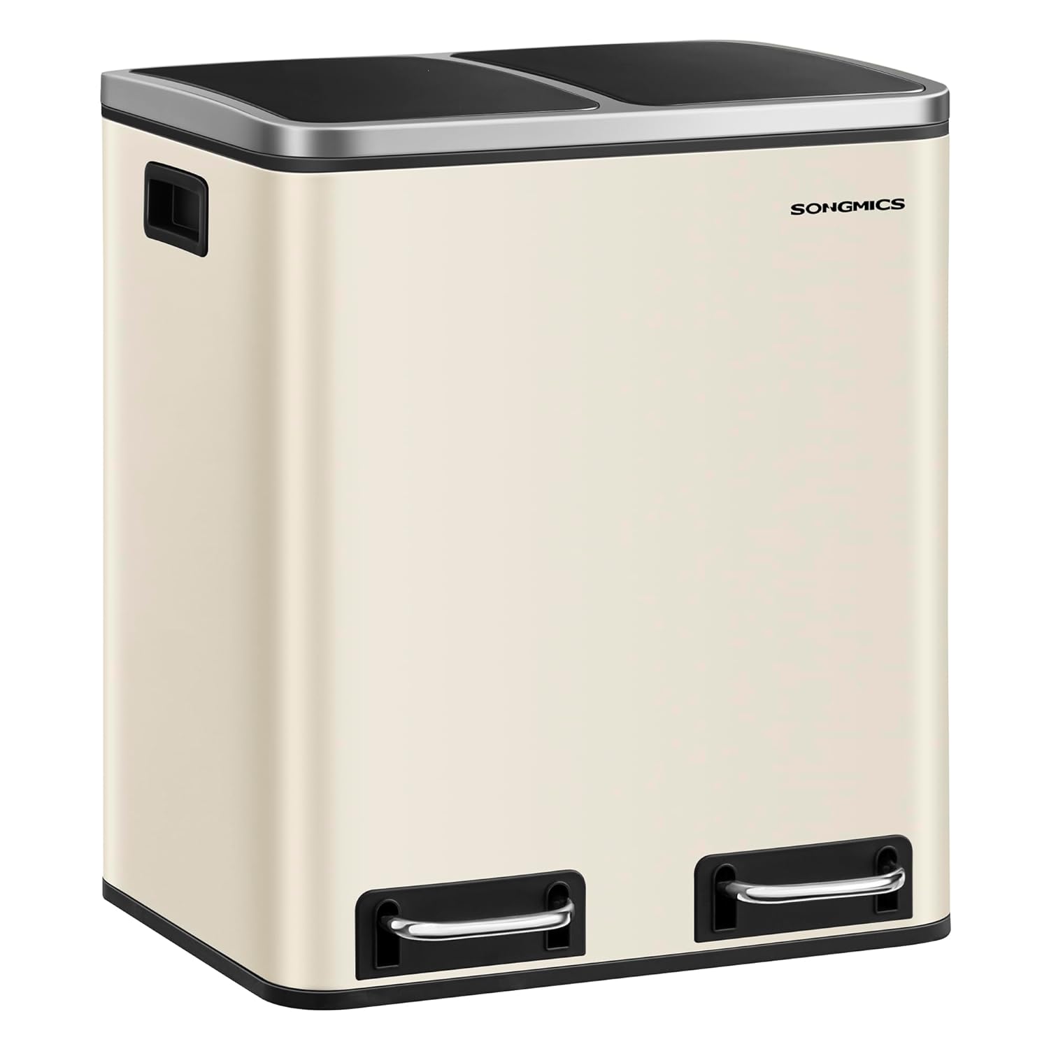 Kôš na kuchynský odpad 2-komorový 2 x 15 litrov krémový Songmics