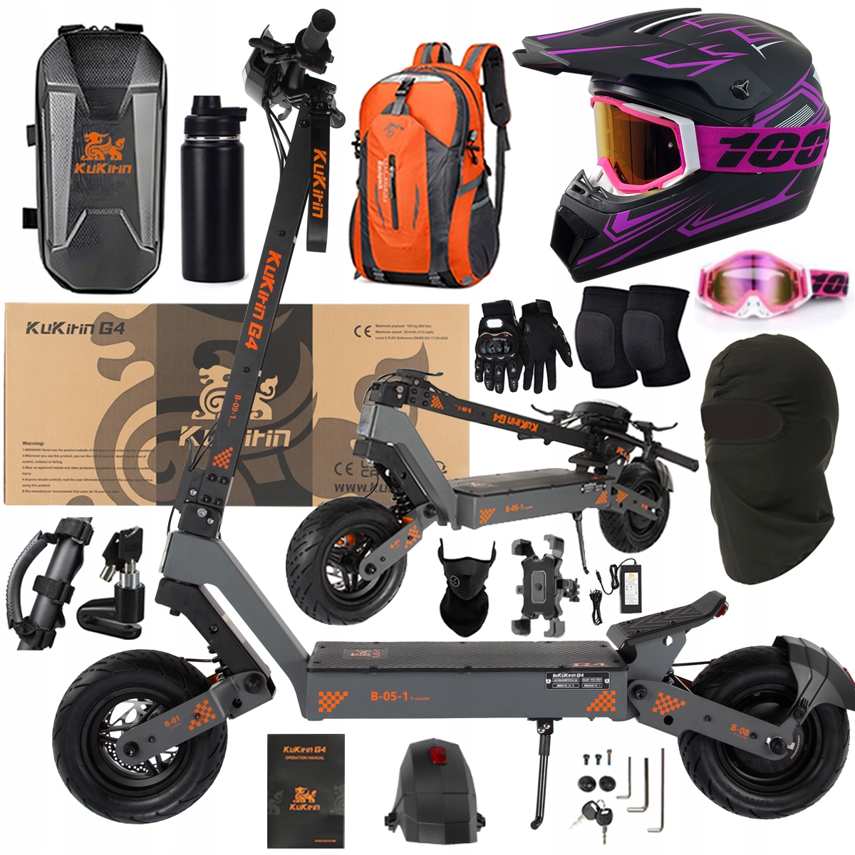 KuKirin G4 Skládací elektrická vozidla 2000W 70KM/H 60V 20Ah 75km Dárek