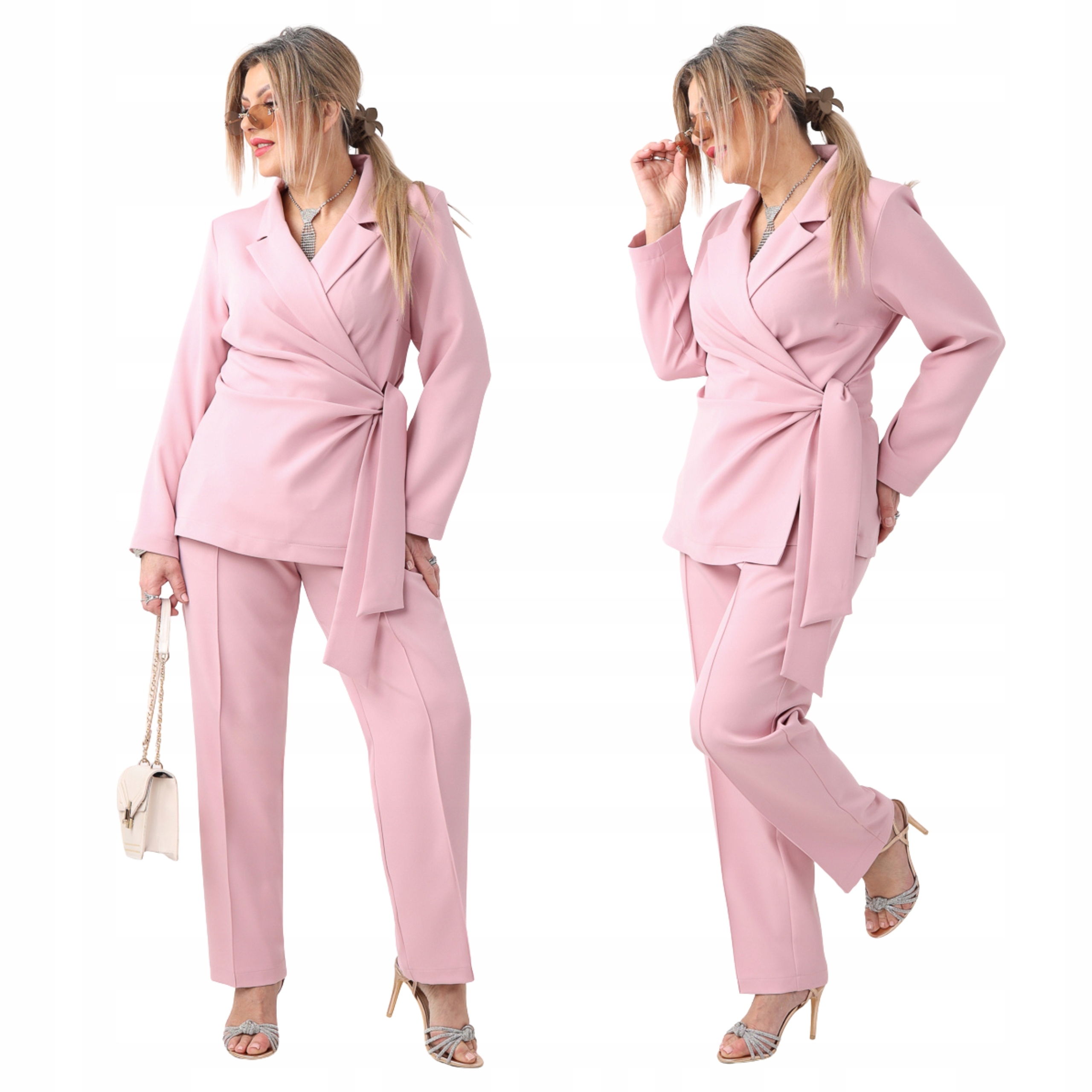 komplet damski Polski Producent marynarka i spodnie duże rozmiary