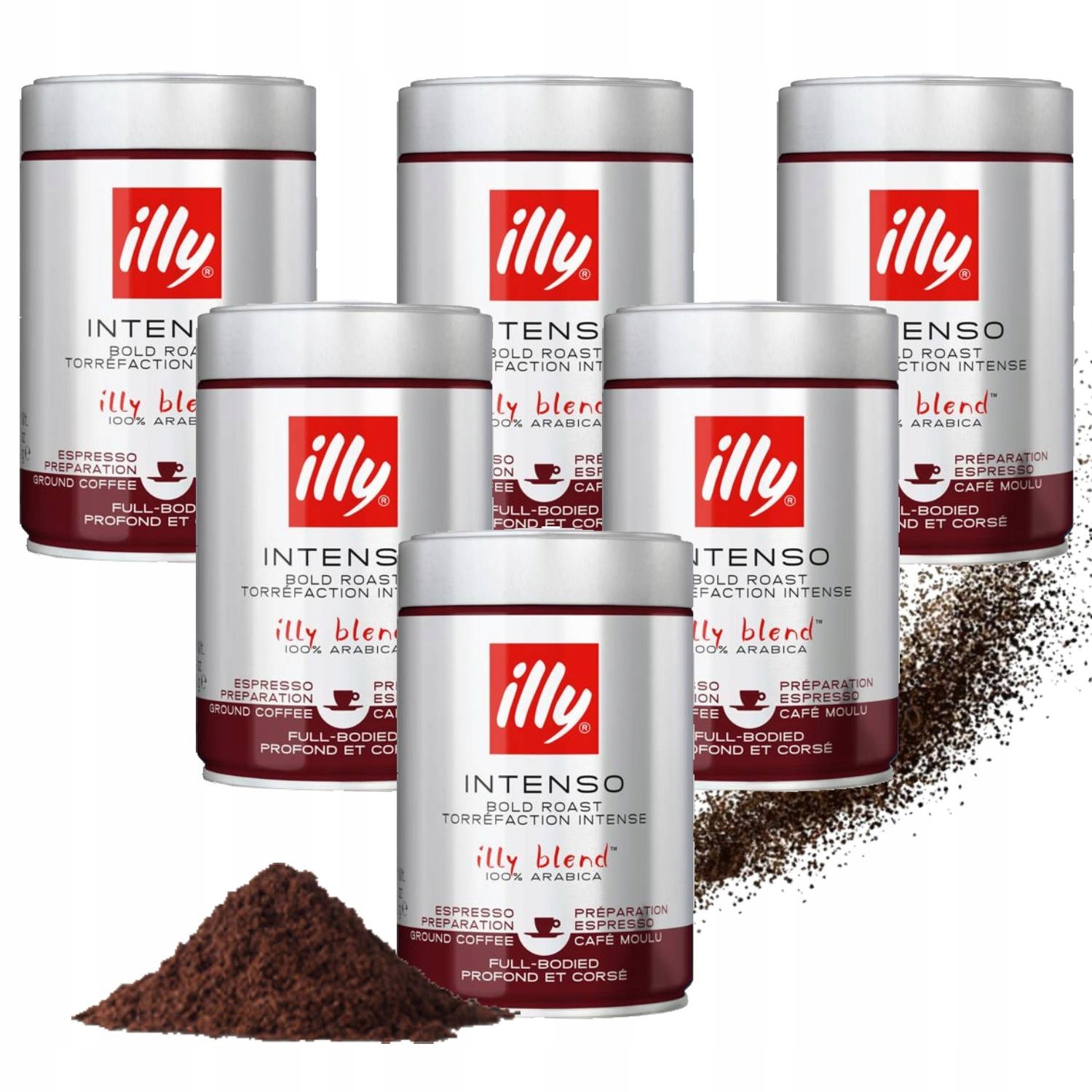 Kawa mielona illy Espresso Intenso Dark 100% Arabika zestaw 6x250g