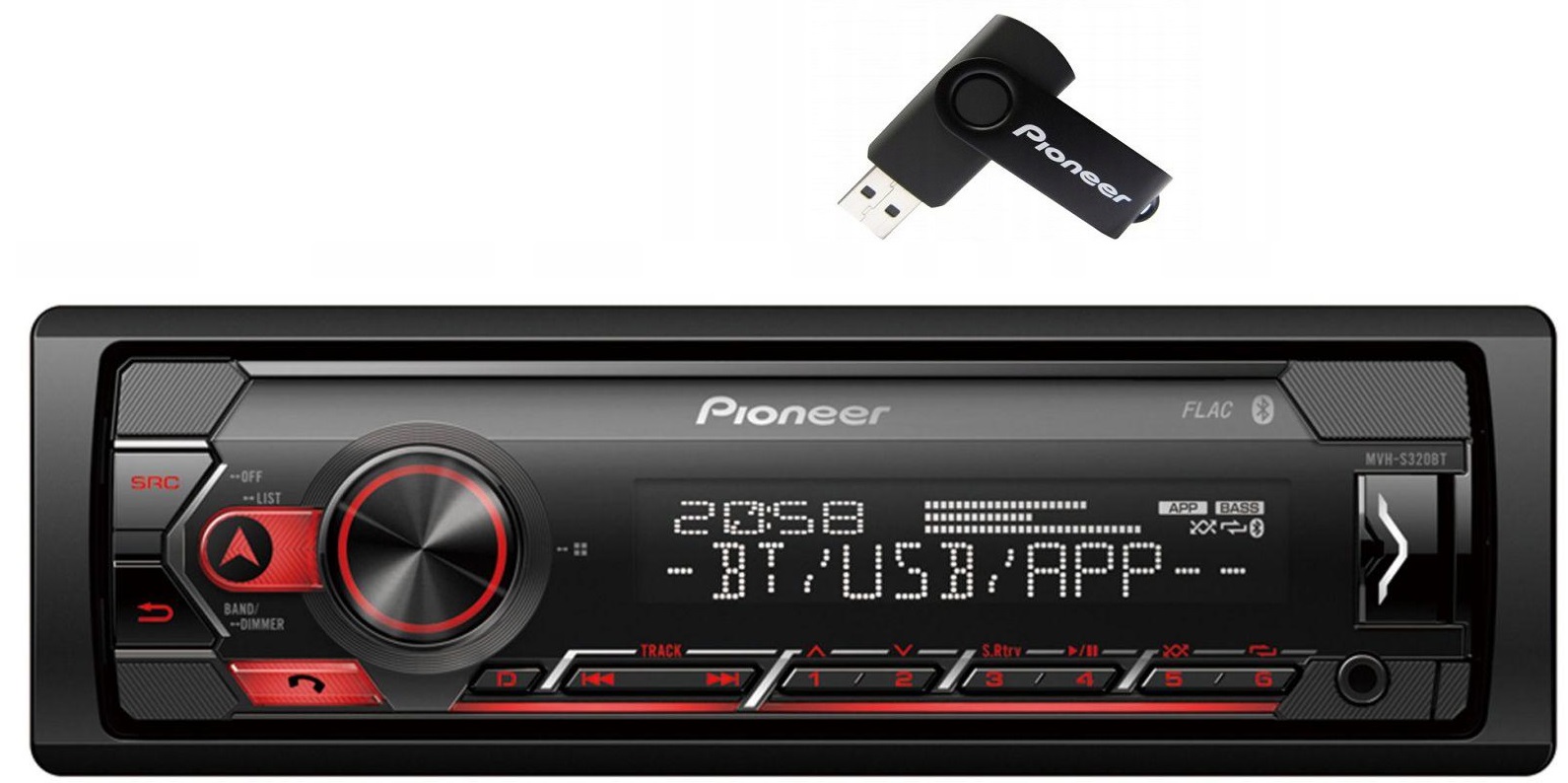 Pioneer MVH-S320BT autorádio Usb MP3 Bluetooth 4x50W Usb kľúč 8GB