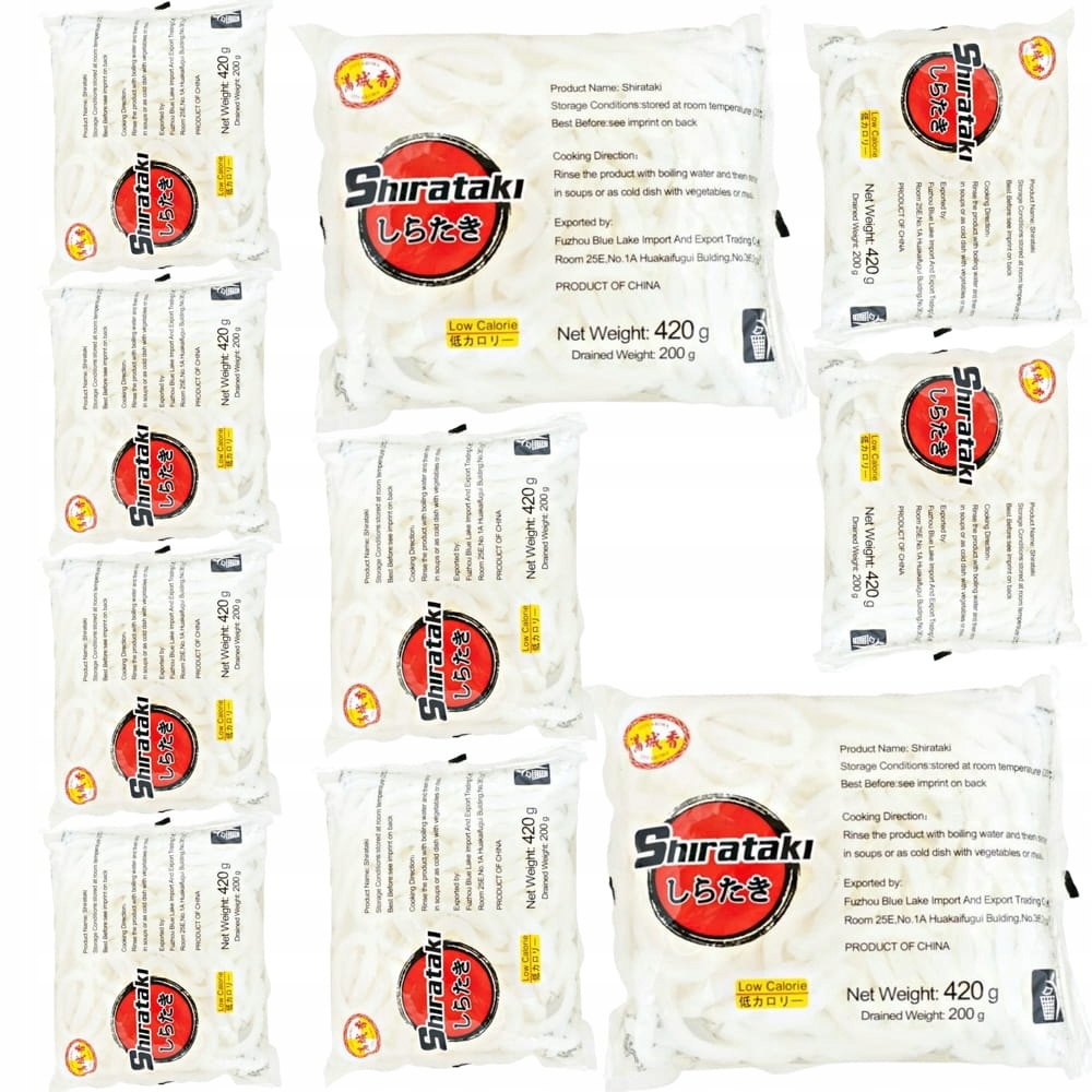 Levně 10x Těstoviny Shirataki Konjac bezlepkové Udon Zdravá strava bez kalorií 400 g