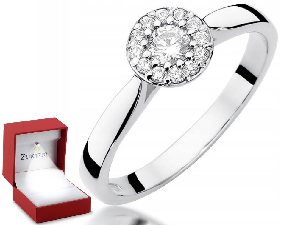 Bílé zlato prstýnek Diamantů 0,22 ct Gravírování