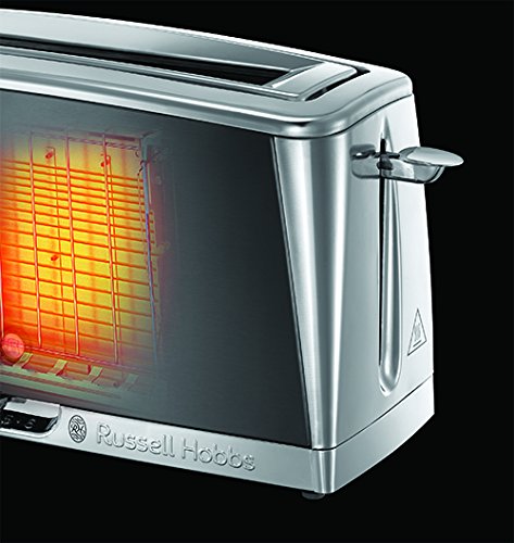 RUSSELL HOBBS Toster Długi Na 2 Kromki Szeroki Slot Stal Nierdzewna Szary — miniatura 8
