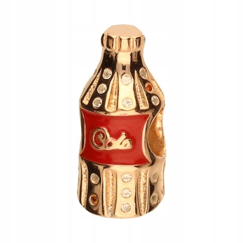 Pozlacený přívěsek Bead Stříbro 925 Zirkony Emalie Červená 3 mm jako dárek