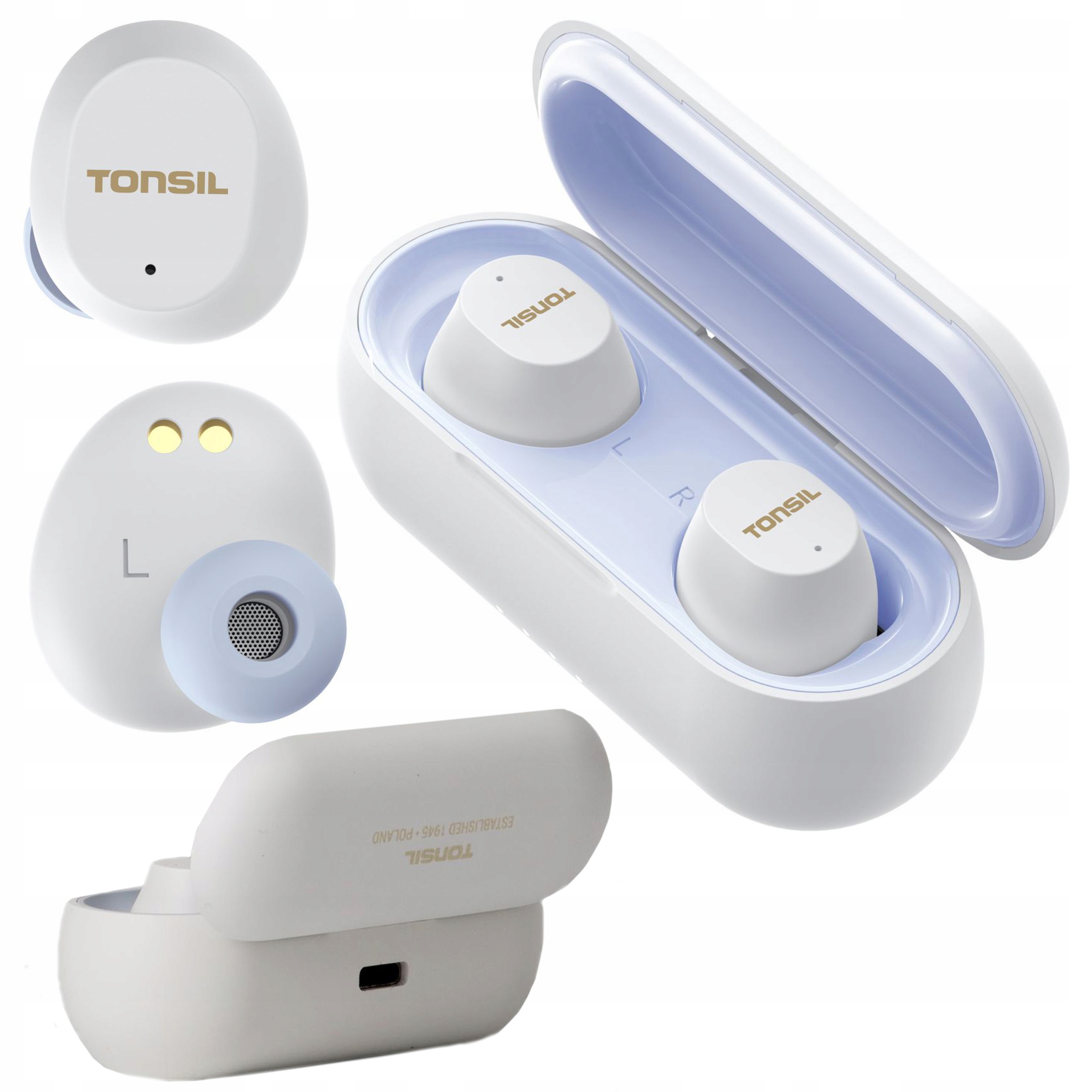 Беспроводные внутриканальные наушники tonsil t45bt White