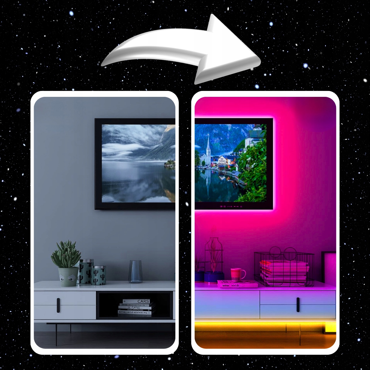 LEDY WODOODPORNE KOLOROWE TAŚMA LED RGB WODOODPORNA 5m Z PILOTEM Moc 7 W