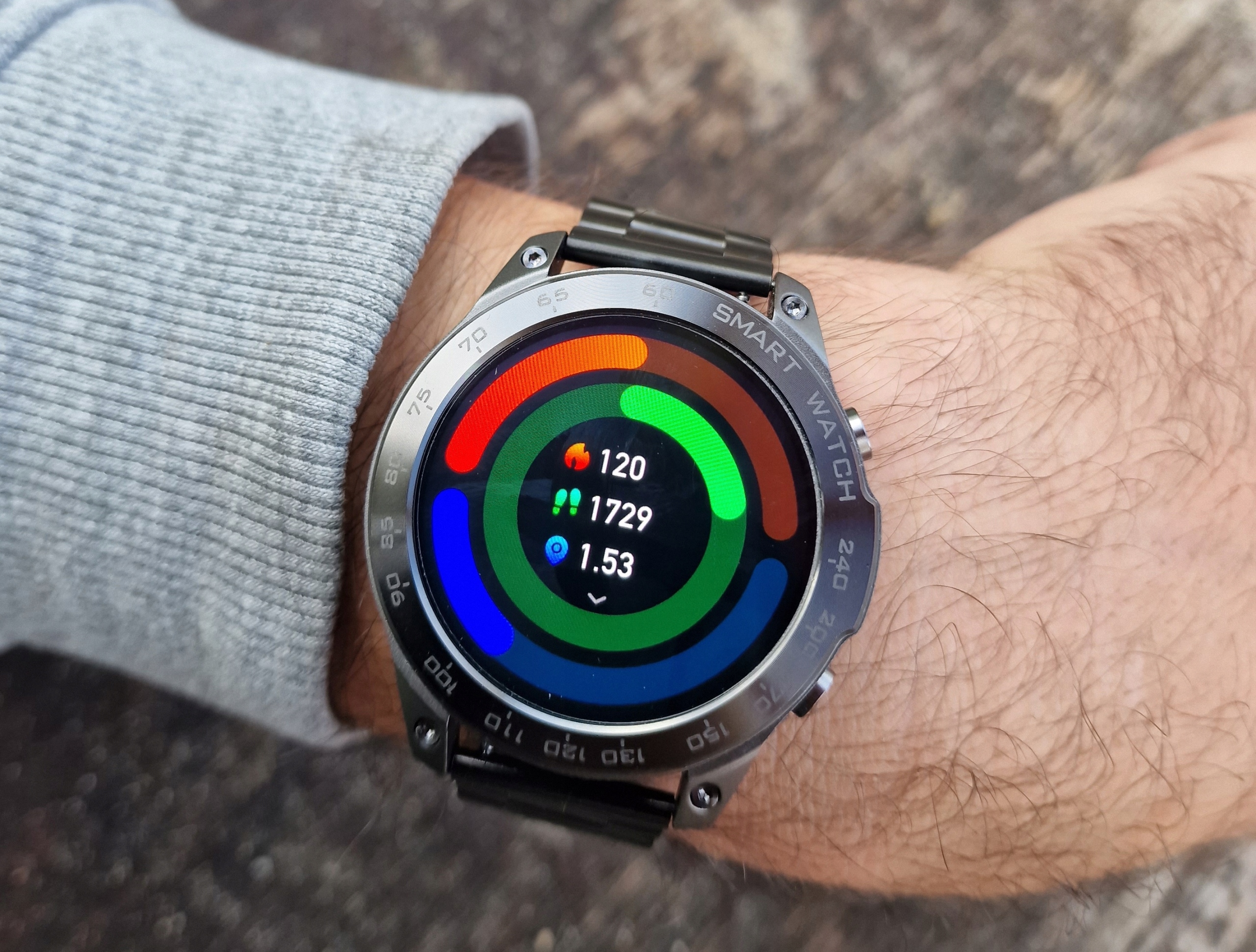 CZARNY SMARTWATCH ZEGAREK MĘSKI AMOLED SPORT PULS ROZMOWY SMART WATCH PL Komunikacja Bluetooth