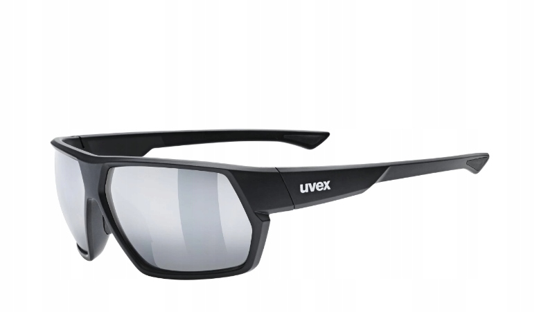 OKULARY PRZECIWSŁONECZNE UVEX SPORTSTYLE 218 CZARNE MATOWE LUSTRA SREBRNE O