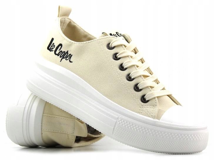 TRAMPKI DAMSKIE LEE COOPER 1626L BEŻOWE PLATFORMY