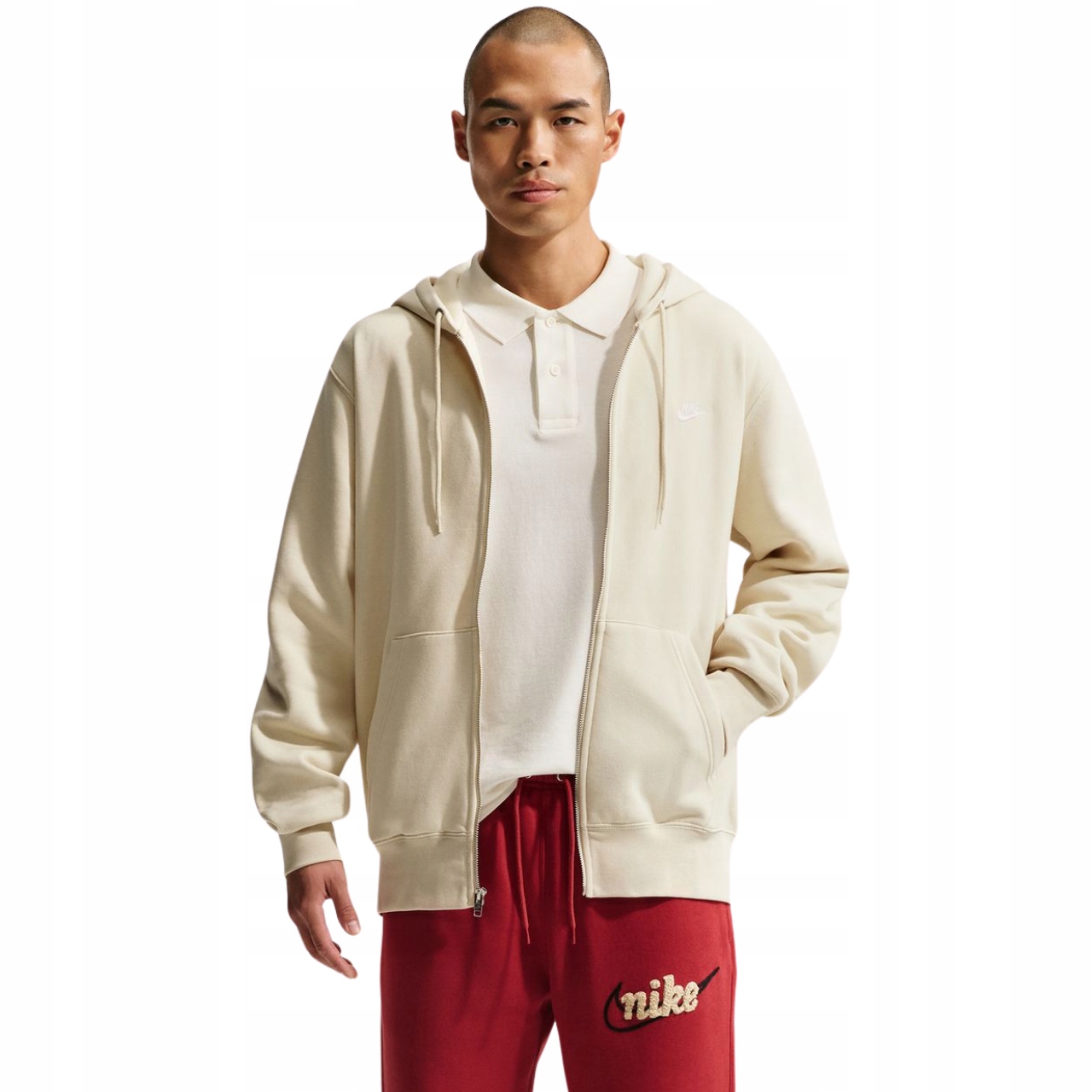 Bluza męska Nike Club Bb Fz Hoodie jasne khaki FN3861 229 M