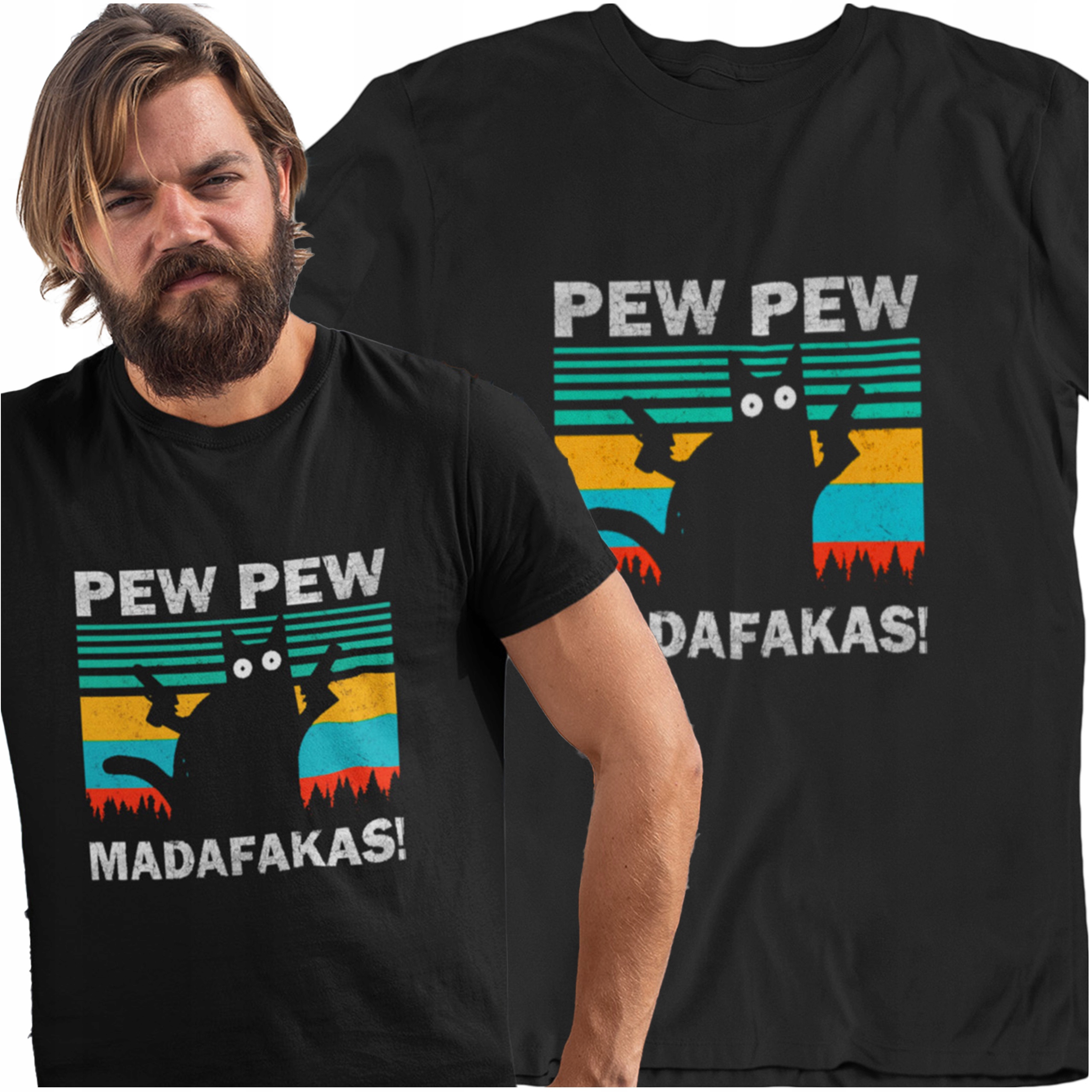 

Koszulka Męska Pew Pew Madafakas Kot Dla Niego