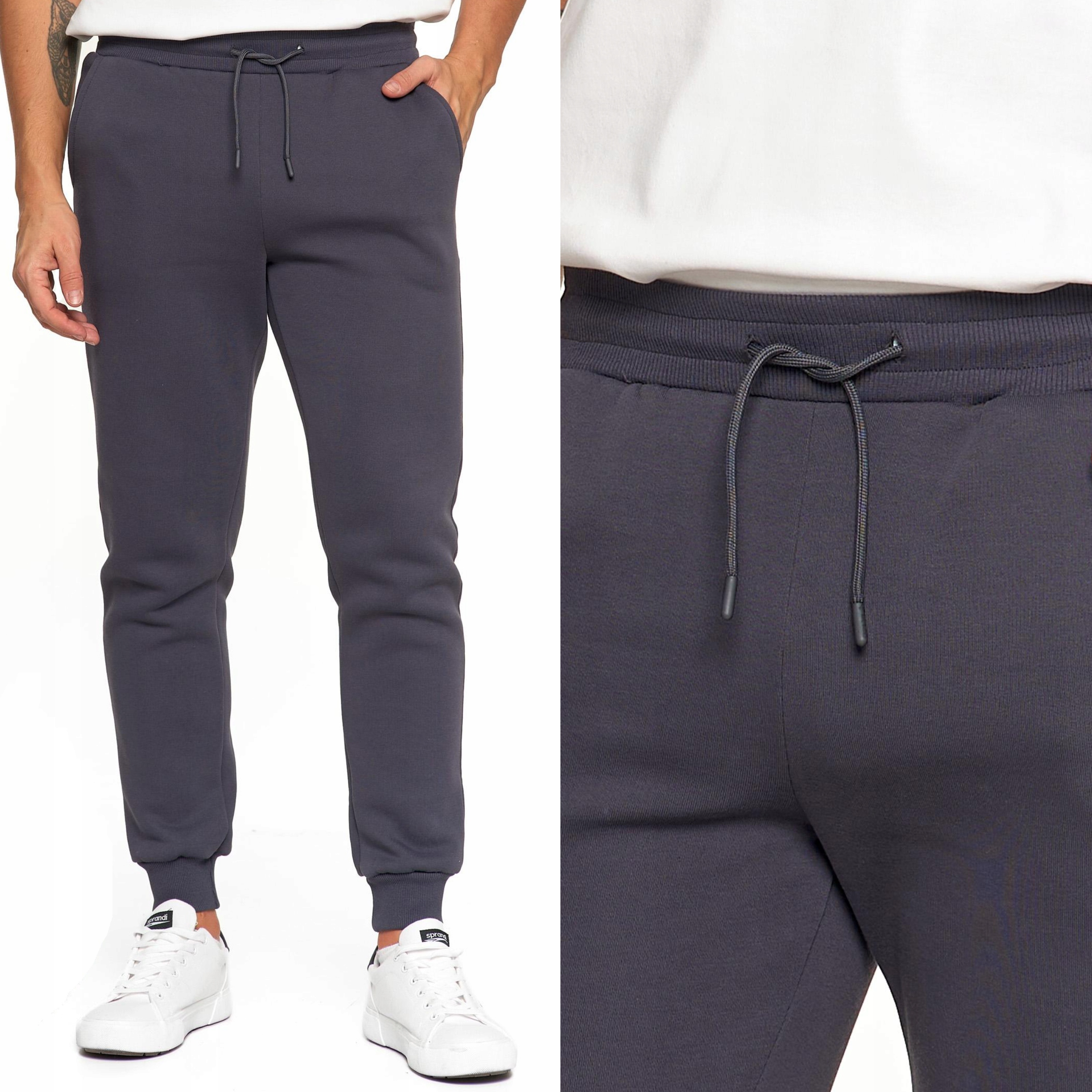 Pánské bavlněné teplákové kalhoty Klasické Joggery s kapsami Moraj XXL