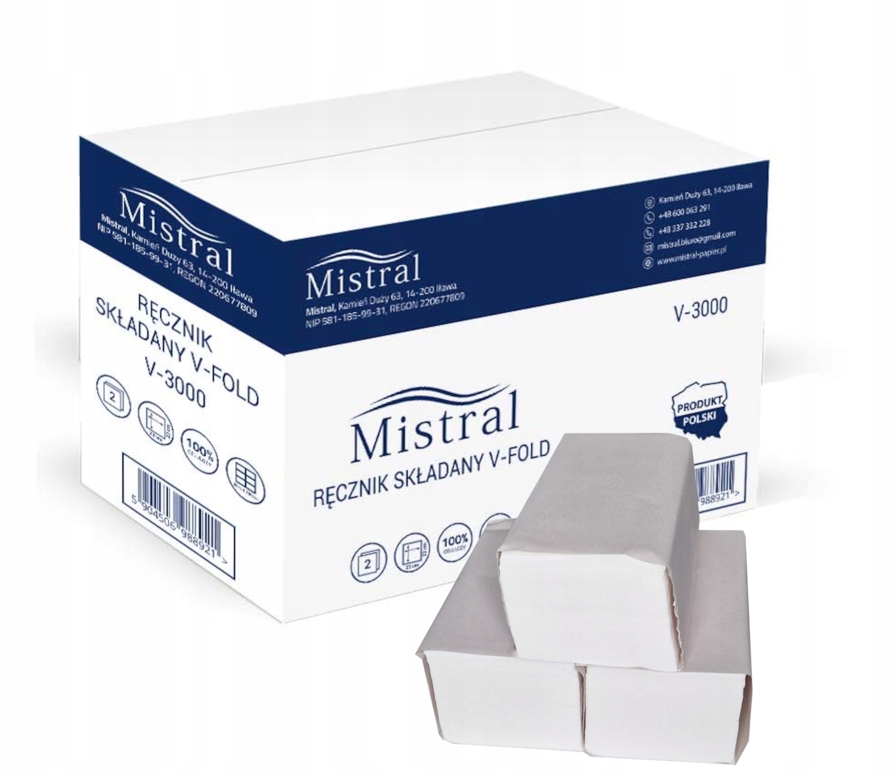 Levně Papírový ručník skládací Z-z bílý 2-vrstvý karton 3000 listů