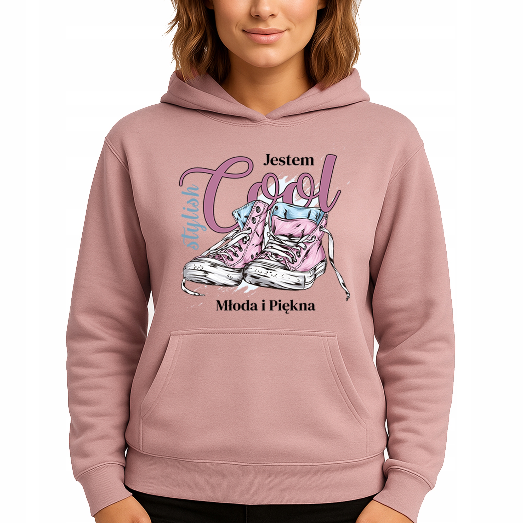 Mikina Růžová Hoodie S Kapucí Jako Dárek Jsem mladá a krásná M