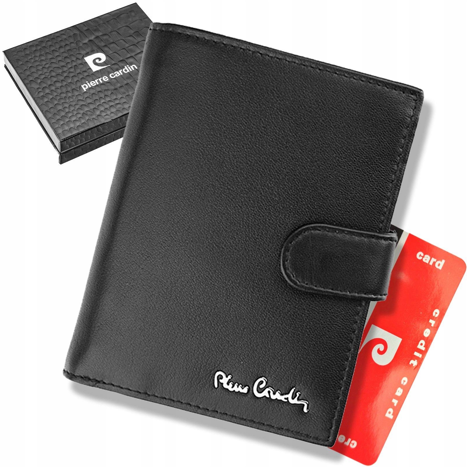 Męski Portfel Pionowy Zapinany Pierre Cardin Skóra