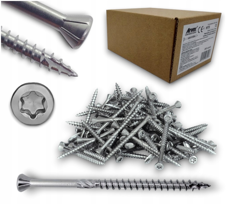 Wkręty Tarasowe 4x30 Nierdzewne C2 Torx 500szt Do Drewna Deski Tarasowej