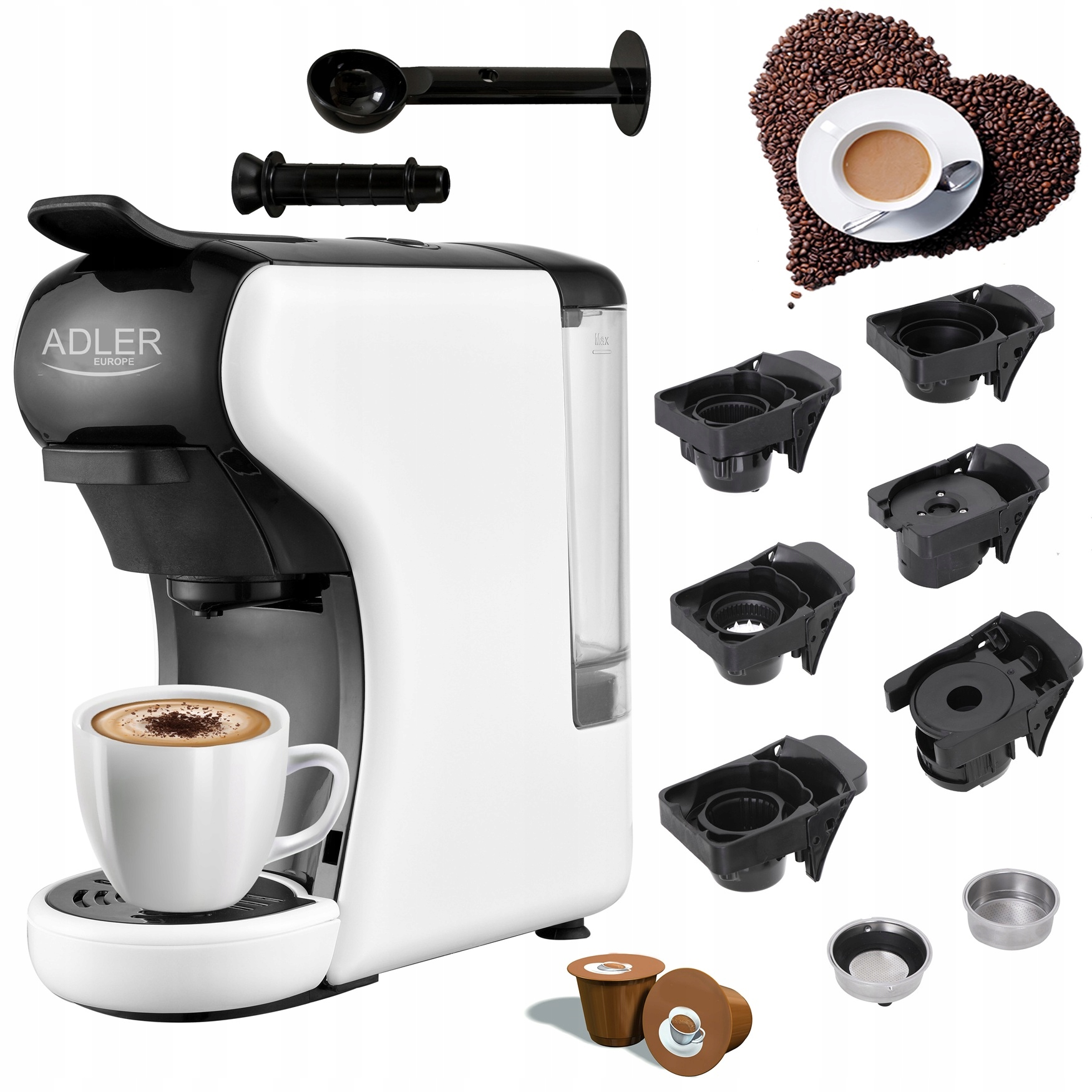 Kapslový Kávovar Na Kapsle Nespresso Dolce Gusto Tchibo Bílý
