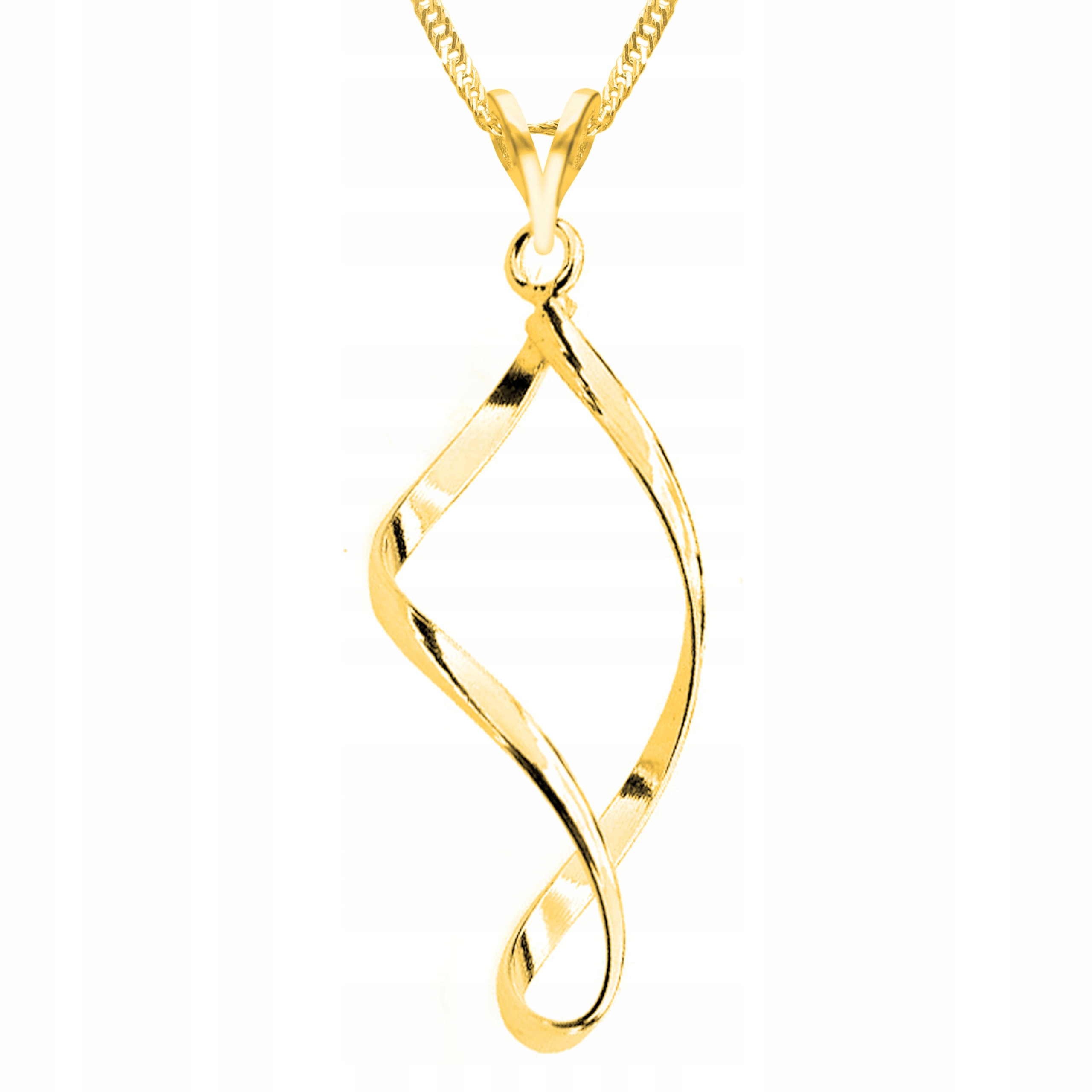 Zlatý náhrdelník se spirálovým přívěskem Ozdobná spirála Dna Stříbro 925