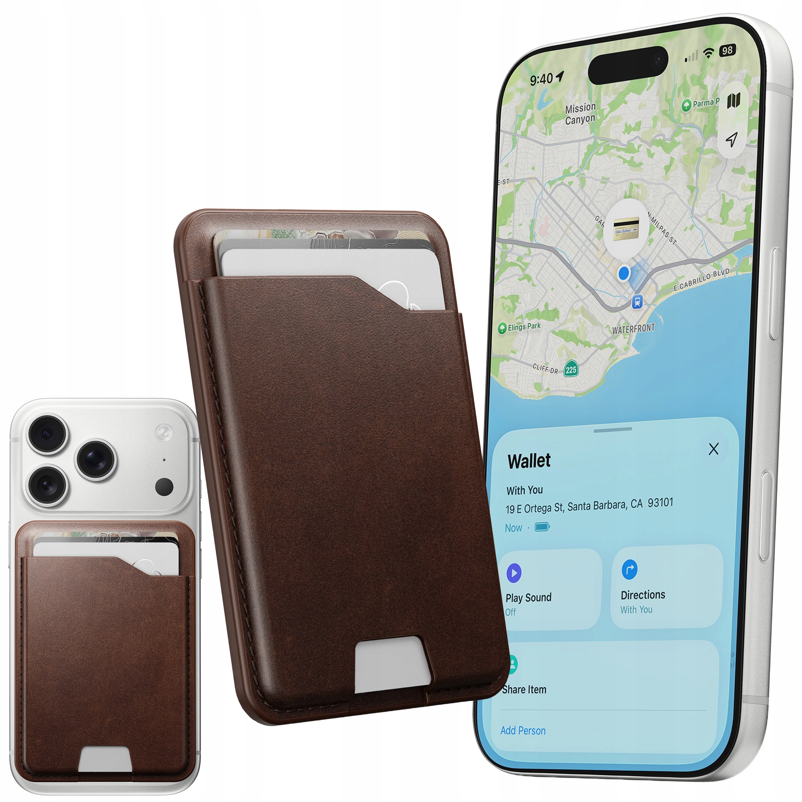 Nomad Leather Mag Wallet Portfel Skórzany MagSafe z Lokalizatorem Apple