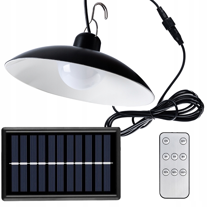 

Lampa Solarna Wisząca Zewnętrzna Pilot Żyrandol