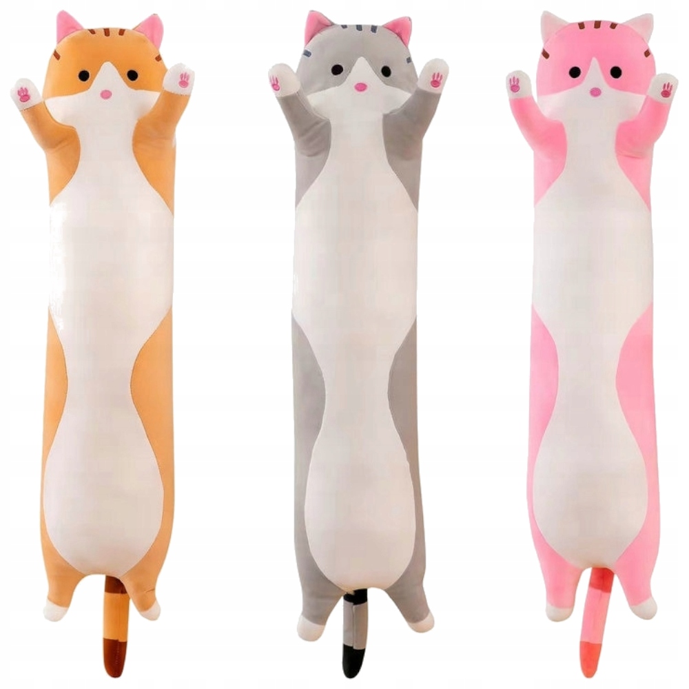 DŁUGI KOT XXL MASKOTKA PODUSZKA PLUSZAK 50cm kolor