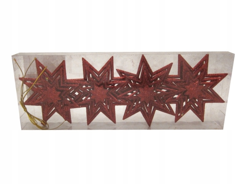 

Bombki ażurowe Gwiazdki Czerwone 11cm 4szt