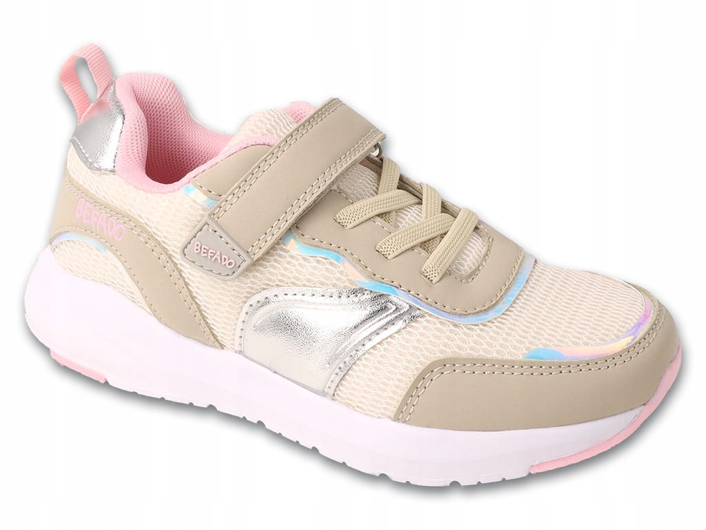 Befado Adidasy Buty Sportowe Lekkie Rzepy Polskie Dziecięce Shine Beżowe 26