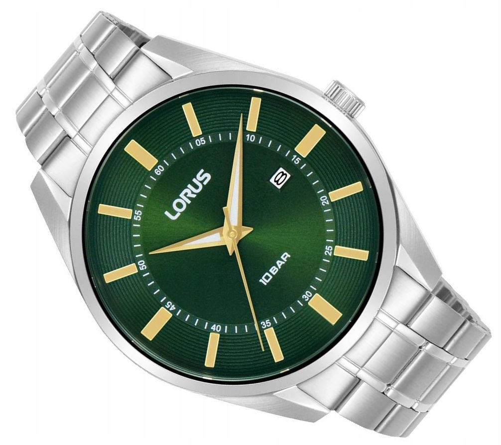 Zelená Pánská Vodotěsná Elegantní Ocelová Hodinky Lorus RH911SX9 Datové