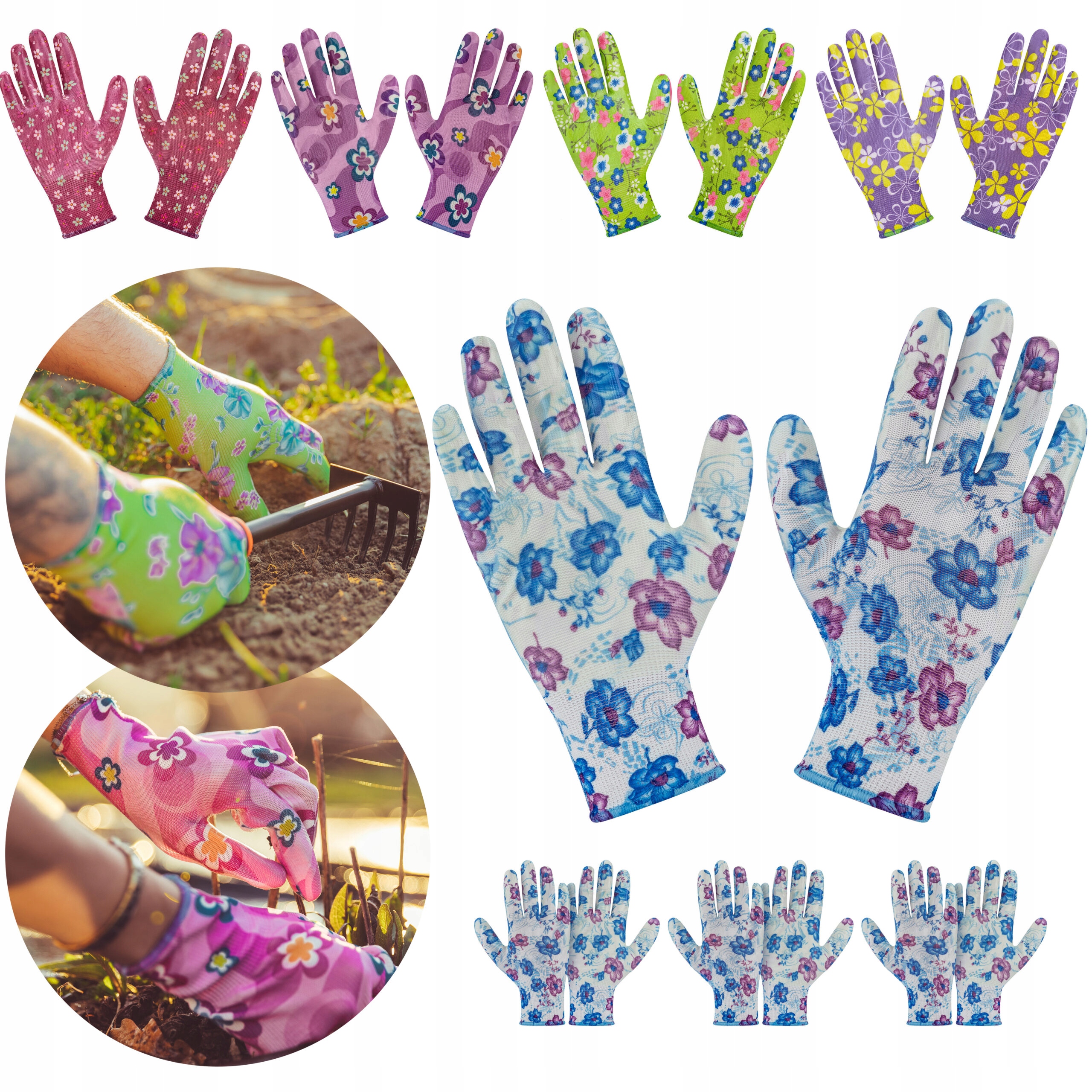 

Rękawice Ochronne Antypoślizgowe Kolorowe MIX r8 V