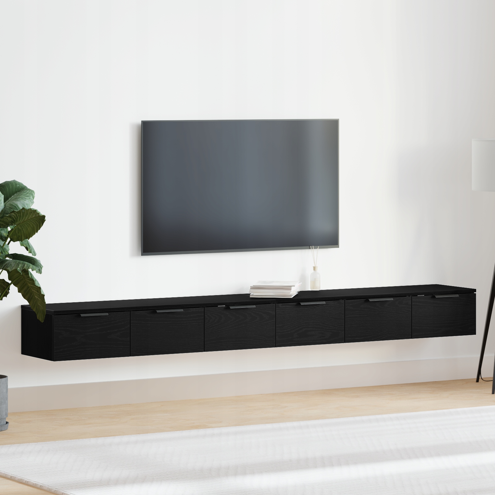 nástěnné skříně 2 ks Černý dub 102x30x20 cm Kompozitní dřevo Černá 3333075