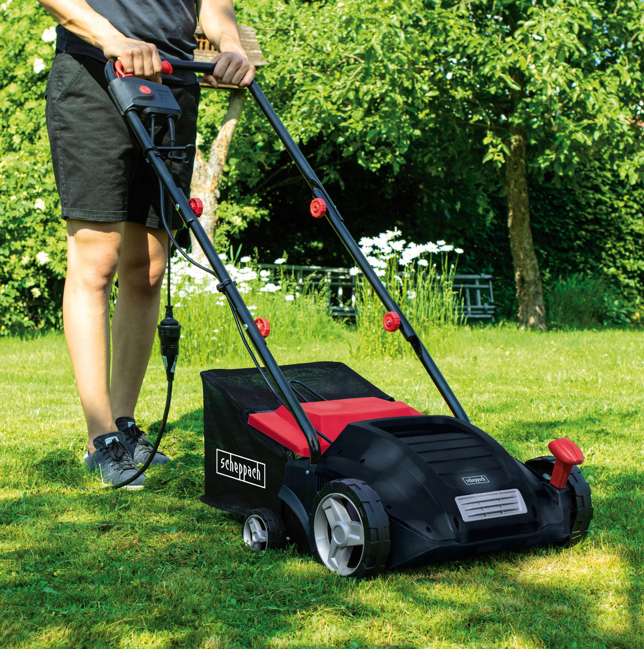 Mocny Aerator Wertykulator Elektryczny Kosz 30L 3w1 1500W 32cm Areator Głębokość robocza max 12 mm