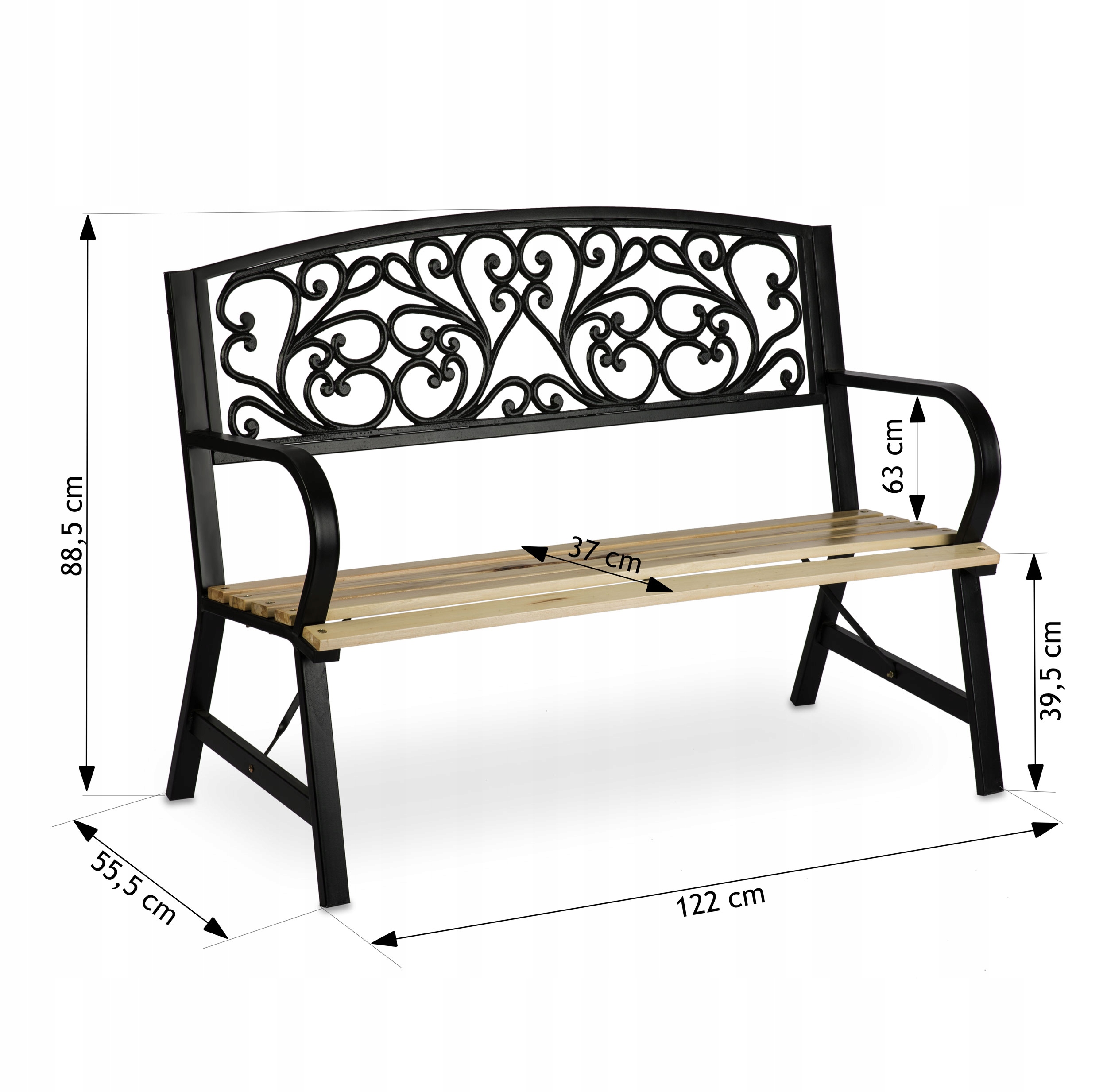 ŁAWKA PARKOWA OGRODOWA SOLIDNA DREWNIANA SOFOTEL Wytrzymałość 200 kg