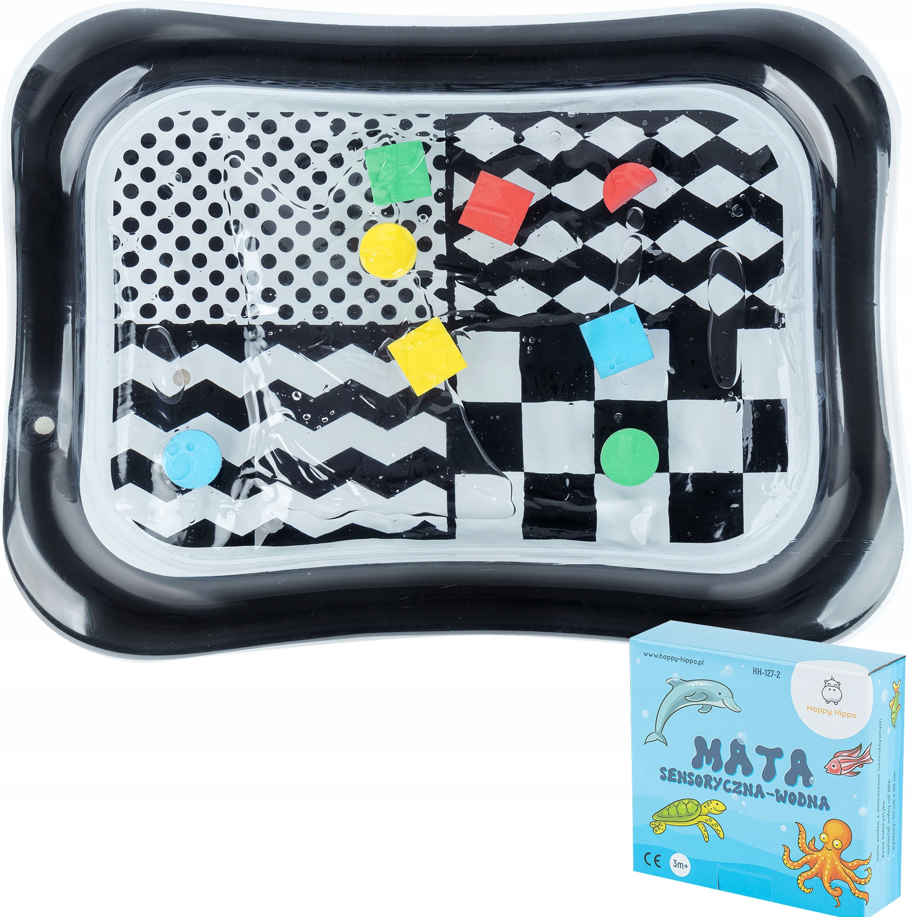Mata sensoryczna wodna edukacyjna dla niemowlaka duża 50 x 66