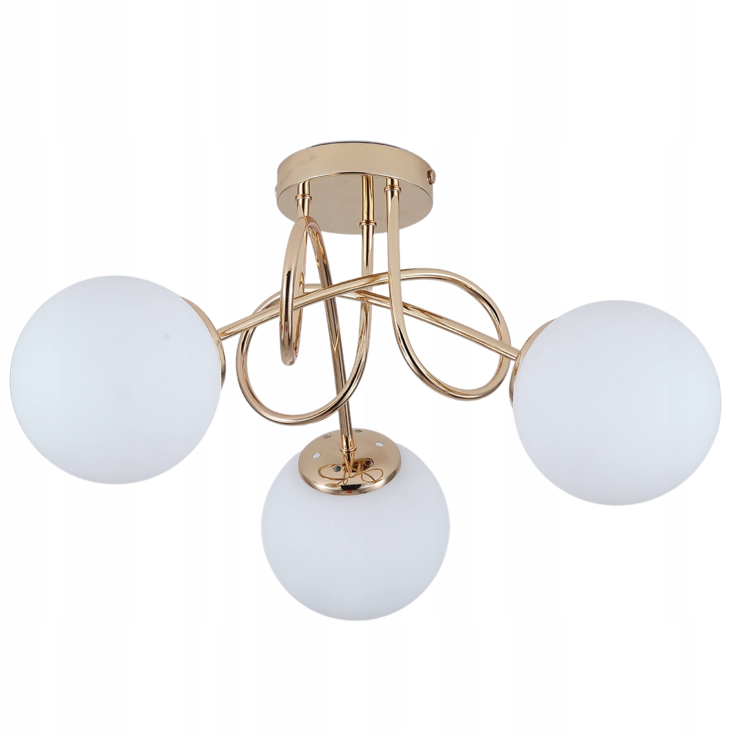 Závěsná Lampa Stropní Lustr Kule zlatá Moderní Led mléčná