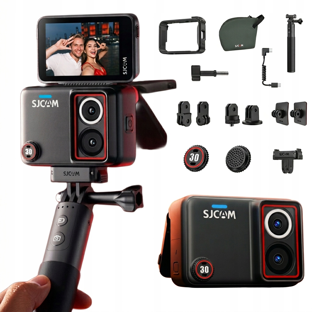 Kamera Sjcam SJ30 Dual Lens 8K Otočná obrazovka 2.51" 48MP 7h selfie tyč