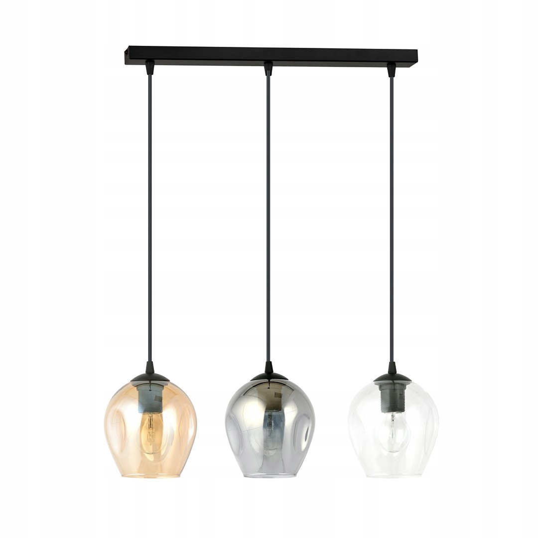 Istar 3 Bl MIX Závěsné lampy Ocel lakovaná. sklo Černá 10W Max Led