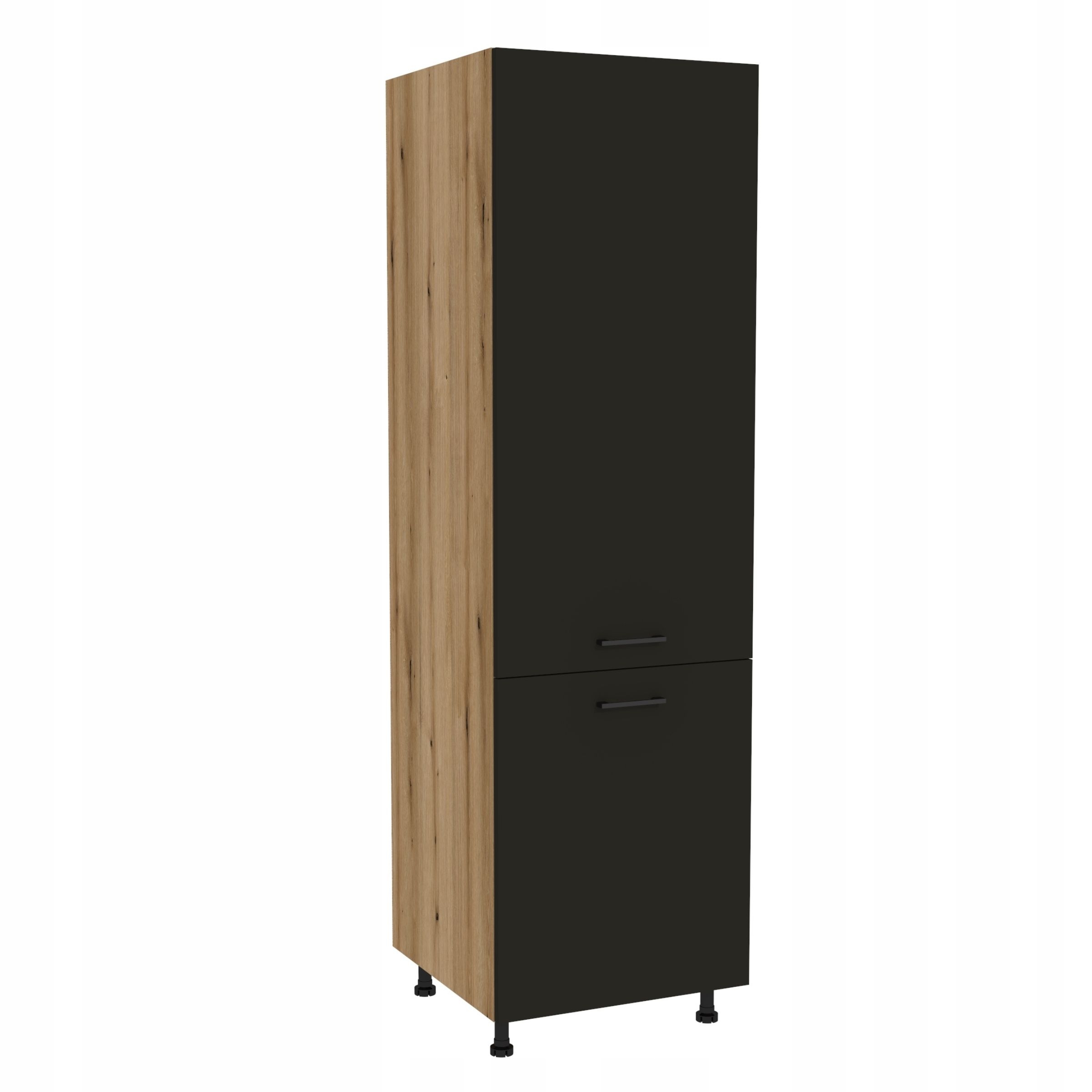 Kuchyňská skříňka pro vestavnou ledničku 60/197 Capri Dub Evoke přední Černá Matná