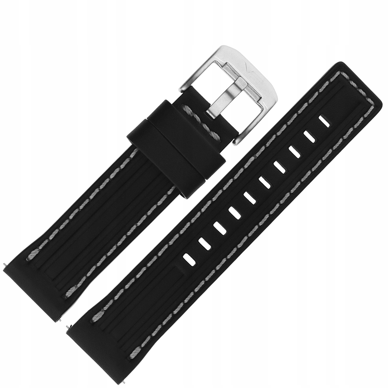 Pásek Expedition kůže (A729) černý s šedou p. ocelovou barvou