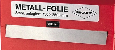 Štěrbinoměr 0,075 mm fólie v roli z nelegované oceli
