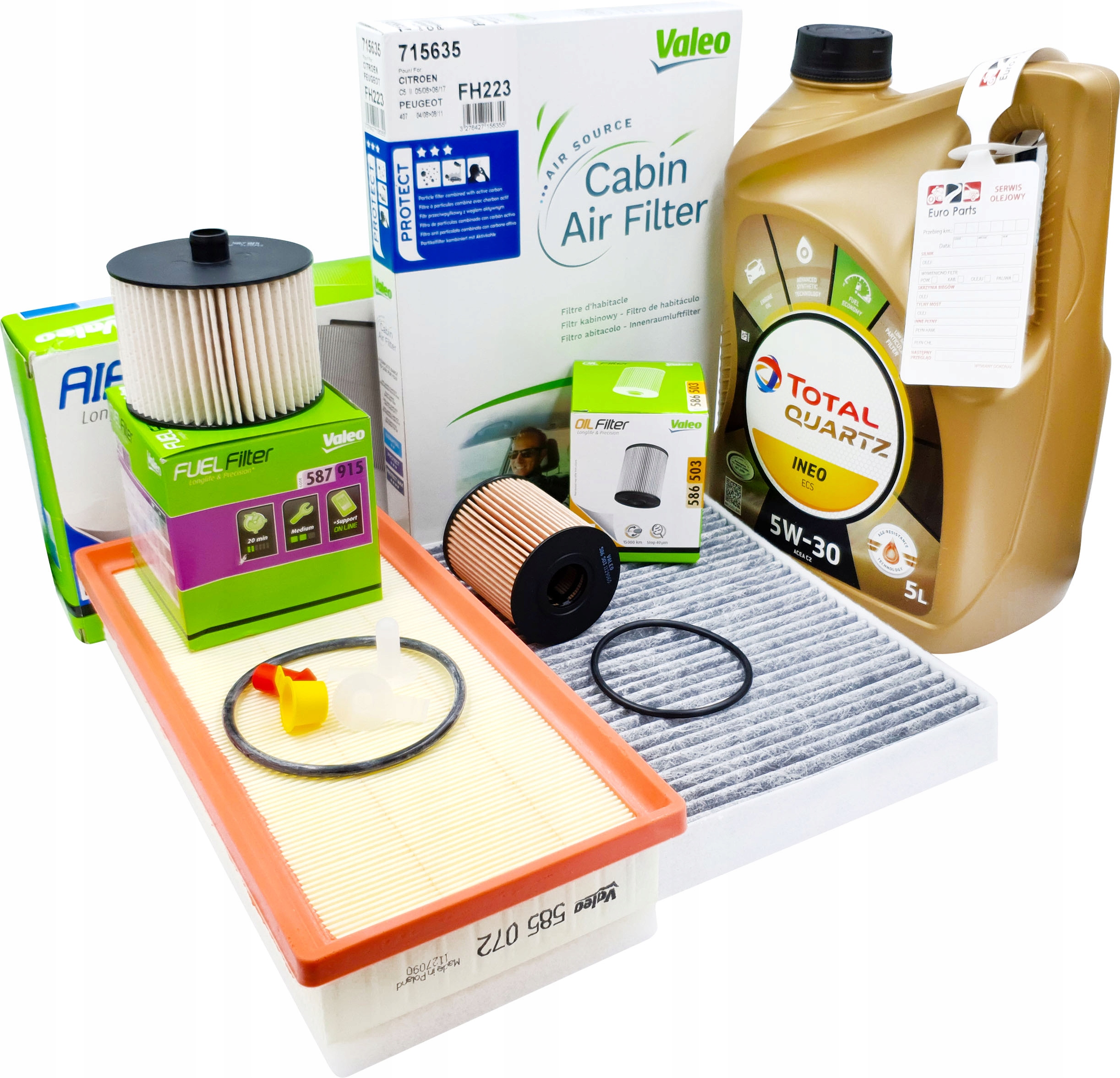ZESTAW 4 FILTRÓW + 5W30 CITROEN C5 III 2.0 HDI 08-