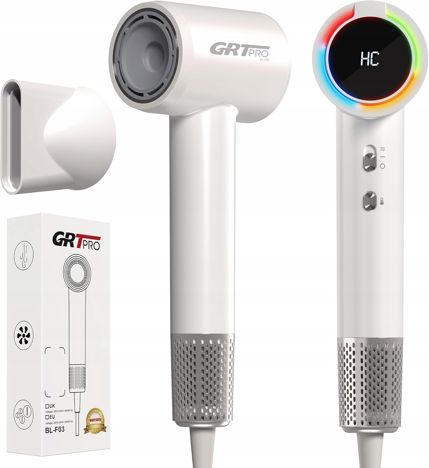 Bezdrôtová Digitálna Sušička Vlasov Grt Pro 2200 W, Kompaktný Difuzér