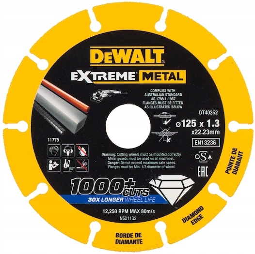 TARCZA DIAMENTOWA DO METALU 125*22.23*1.3MM DEWALT