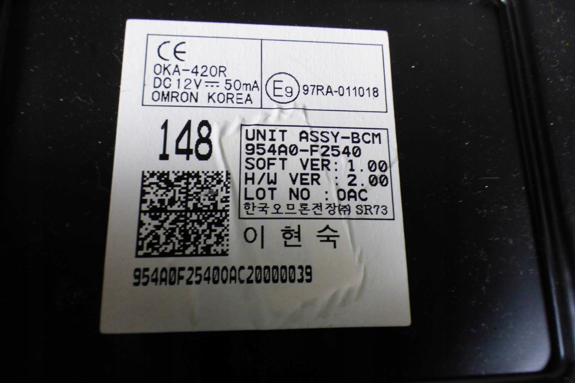 modulo BCM 954A0F2540 Hyundai Elantra VI 1.6 B 16V