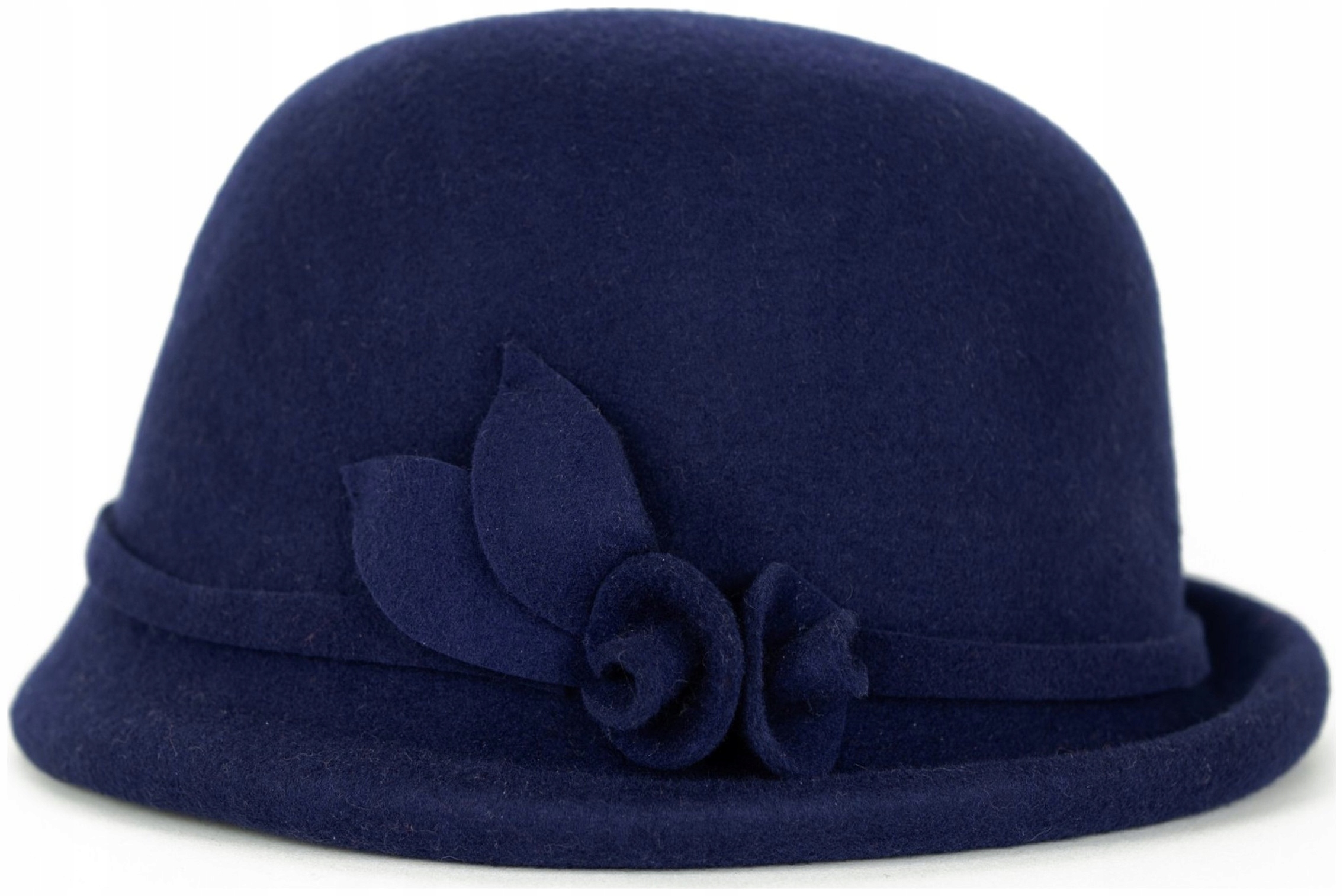 Polský plstěný dámský klobouk Wanda – klasický na podzim, tmavě modrý